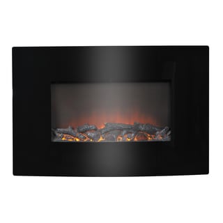[1] Black Metal 35-inch Wall Mount Electric Firebox