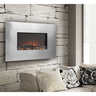 Low Price Silver Metal 35-inch Wall Mount Electric Firebox