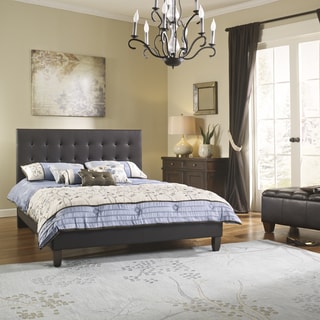Find Shop Sleep Sync Waverly Upholstered Brown Leather Platform Bed