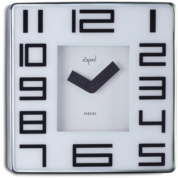 Opal 12-inch Stainless Steel Square Case Clock