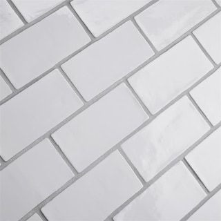 Now Sale SomerTile 3x6-inch Thames Bianco Ceramic Wall Tile (Case of 16)