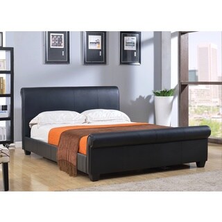 Abbyson Living Concord Black Bonded Leather Platform Bed