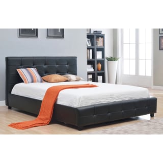 Abbyson Living Concord Black Bonded Leather Platform Bed