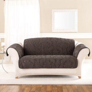 Sure Fit Matelasse Espresso Loveseat Throw-Image