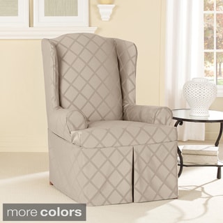 Sure Fit Durham One-piece Wing Chair Slipcover-Image