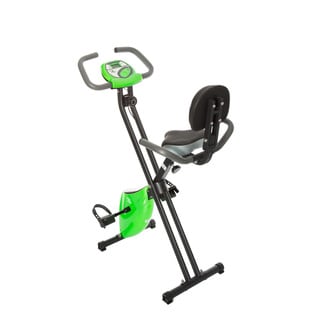 FitLife Green Folding Upright Magnetic Resistance Exercise Bike-Image