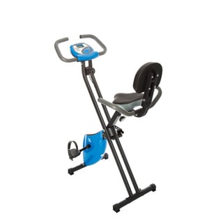 FitLife Blue Folding Upright Magnetic Resistance Exercise Bike-Image