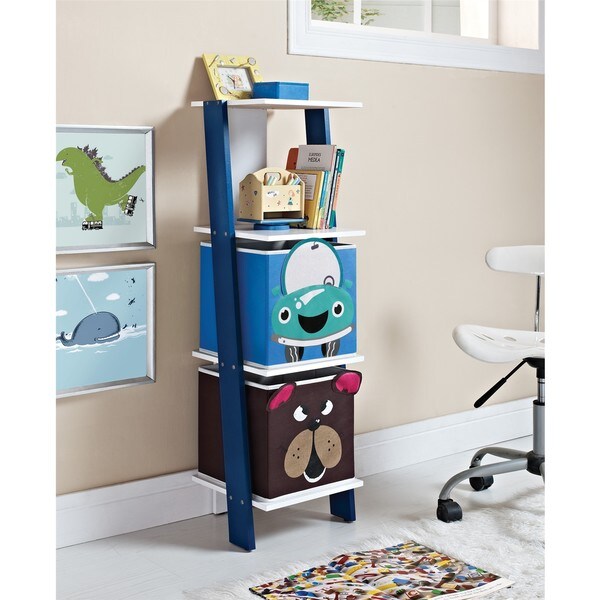 Altra Luci Ladder Bookcase with Two Bins