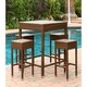 ABBYSON LIVING Palermo Outdoor Brown Wicker 5-piece Dining Bar Set