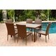 ABBYSON LIVING Palermo Outdoor Brown Wicker 7-piece Dining Set