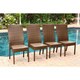 ABBYSON LIVING Palermo Outdoor Brown Wicker Dining Chairs (Set of 4)