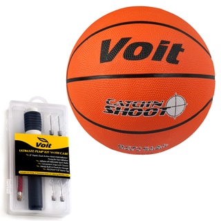 Voit Catch and Shoot Size 7 Rubber Basketball with Ultimate Inflating Kit-Image