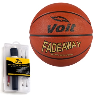 Voit Fadeaway Size 7 Rubber Basketball with Ultimate Inflating Kit-Image