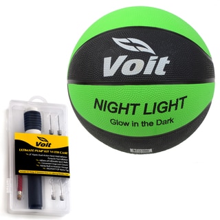 Voit Catch and Shoot Glow in the Dark Size 7 Rubber Basketball with Ultimate Inflating Kit-Image