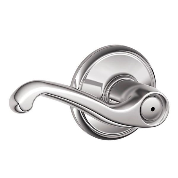 Schlage Flair Bright Chrome Bed and Bath Privacy Lever