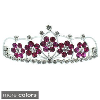 Kate Marie 'Kyle' Floral Rhinestones Tiara-Image