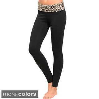 Feellib Junior's Stretch Fit Athletic Pants with Contrast Printed Fold-over Waist Band-Image