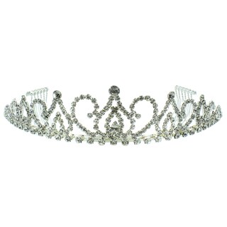 Kate Marie 'Allison' Victorian Rhinestone Tiara with Hair Combs-Image