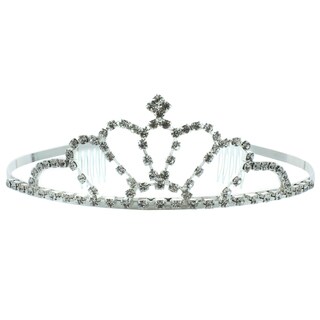 Kate Marie 'Alexis' Rhinestone Crown Tiara with Hair Combs-Image