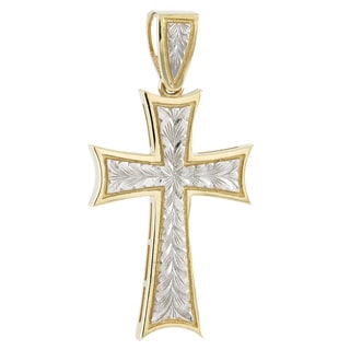 engravable Gold cross Charms charm