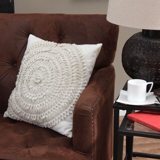 For sale 18 x 18-inch Soolar Ecru Decorative Pillow