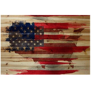 See Reviews Parvez Taj 'American Map' Distressed Wood Art Print
