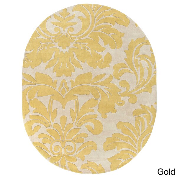 Handtufted Paisley Floral Oval Wool Area Rug