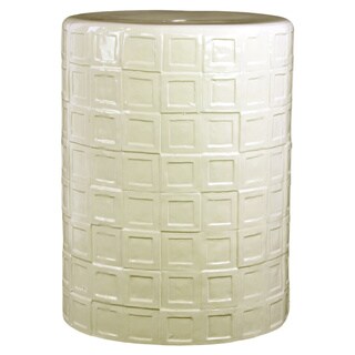 Cream Ceramic Stool