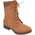 Refresh Women's 'Wynne-06' Ribbed Cuff Mid-Calf Combat Boots