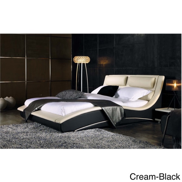 Normandy Eco-leather Modern Platform Bed