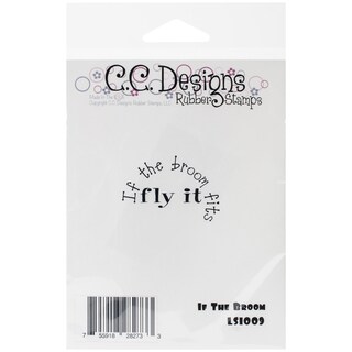 Logo Sentiments Cling Stamps 2.25"X1.25" -If The Broom Fits-Image