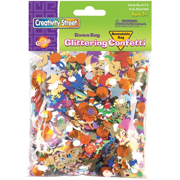 Glittering Confetti Bonus Bag Assortment 4oz-Assorted Styles & Colors