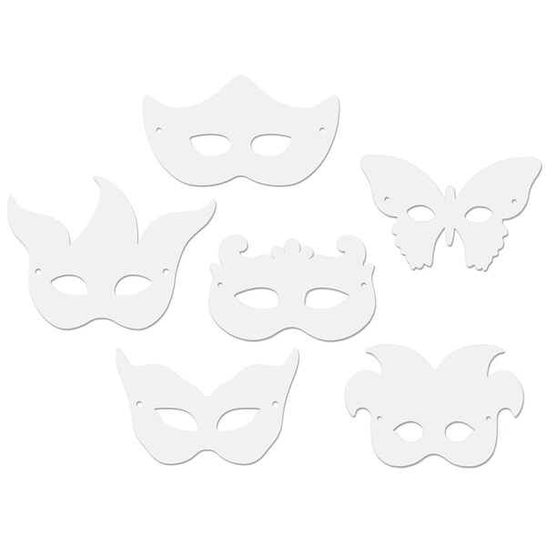 Paper Mardi Gras Masks 24/Pkg-Assorted Shapes