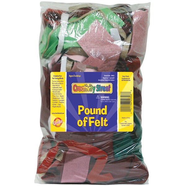 Pound Of Felt Assortment-Assorted Colors & Shapes