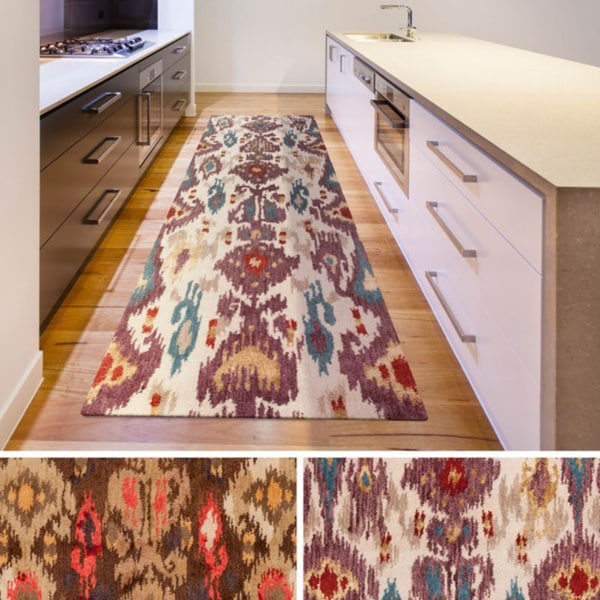 HandTufted Lee Ikat New Zealand Wool Area Rug (2'6 x 8') 16433603