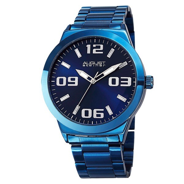 August Steiner Men's Swiss Quartz Stainless Steel Bracelet Watch