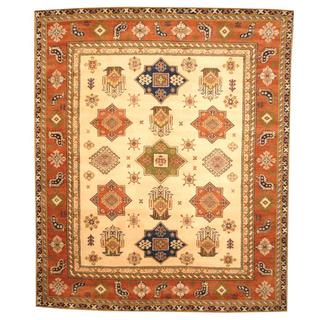 Big Save Herat Oriental Indo Hand-knotted Kazak Beige/ Tan Wool Rug (8' x 10')