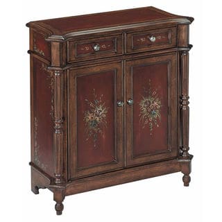 Buy Cheap Chamberlin Small Antique Burgundy and Walnut Accent Cabinet