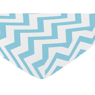 Sweet Jojo Designs Turquoise Chevron Fitted Crib Sheet-Image