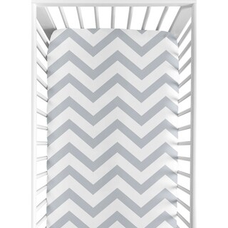 Sweet Jojo Designs Grey Chevron Fitted Crib Sheet-Image