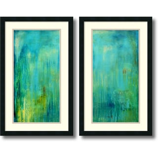 Low Price Erin Ashley 'Blue Mountain Rain- set of 2' Framed Art Print 19 x 31-inch Each