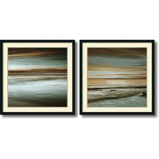 Today Sale John Seba 'Lowtide/Hightide- set of 2' Framed Art Print 34 x 34-inch Each