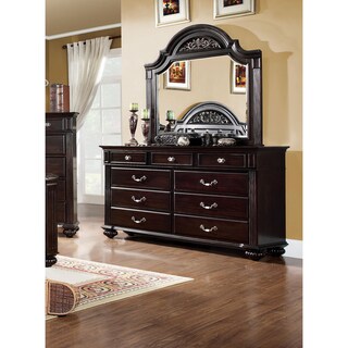 Sale Furniture Of America Grande Dark Walnut 2 Piece Dresser