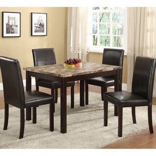 See Reviews Faux Marble-top Espresso Dining Table