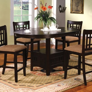 Low Price Furniture of America Toureille 5-Piece Expandable Round/Oval Counter Height Set