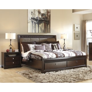 [1] Signature Design by Ashley Marxmir Medium Brown Upholstered Bed
