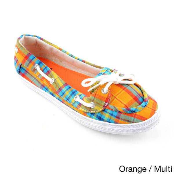 U.S. Polo Assn. Women's Stacy Pink/Plaid Canvas Boat Shoe