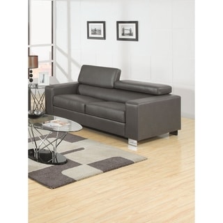 Great Prices Furniture of America Mazri Bonded Leather Pneumatic Gas Lift Headrest Sofa