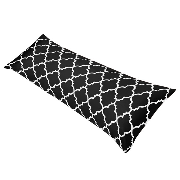 Sweet Jojo Designs Red/ Black Trellis Full Length Double Zippered Body Pillow Case Cover