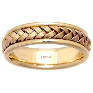 14k Yellow Gold Comfort-fit Handmade Wedding Band-Image